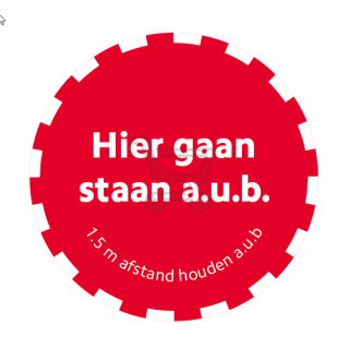 Vloersticker Corona afstand rond